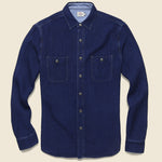 Quilted Naval Workshirt - Dark Java Wash - Faherty - STAG Provisions - Tops - L/S Woven - Overshirt