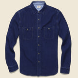 Quilted Naval Workshirt - Dark Java Wash - Faherty - STAG Provisions - Tops - L/S Woven - Overshirt