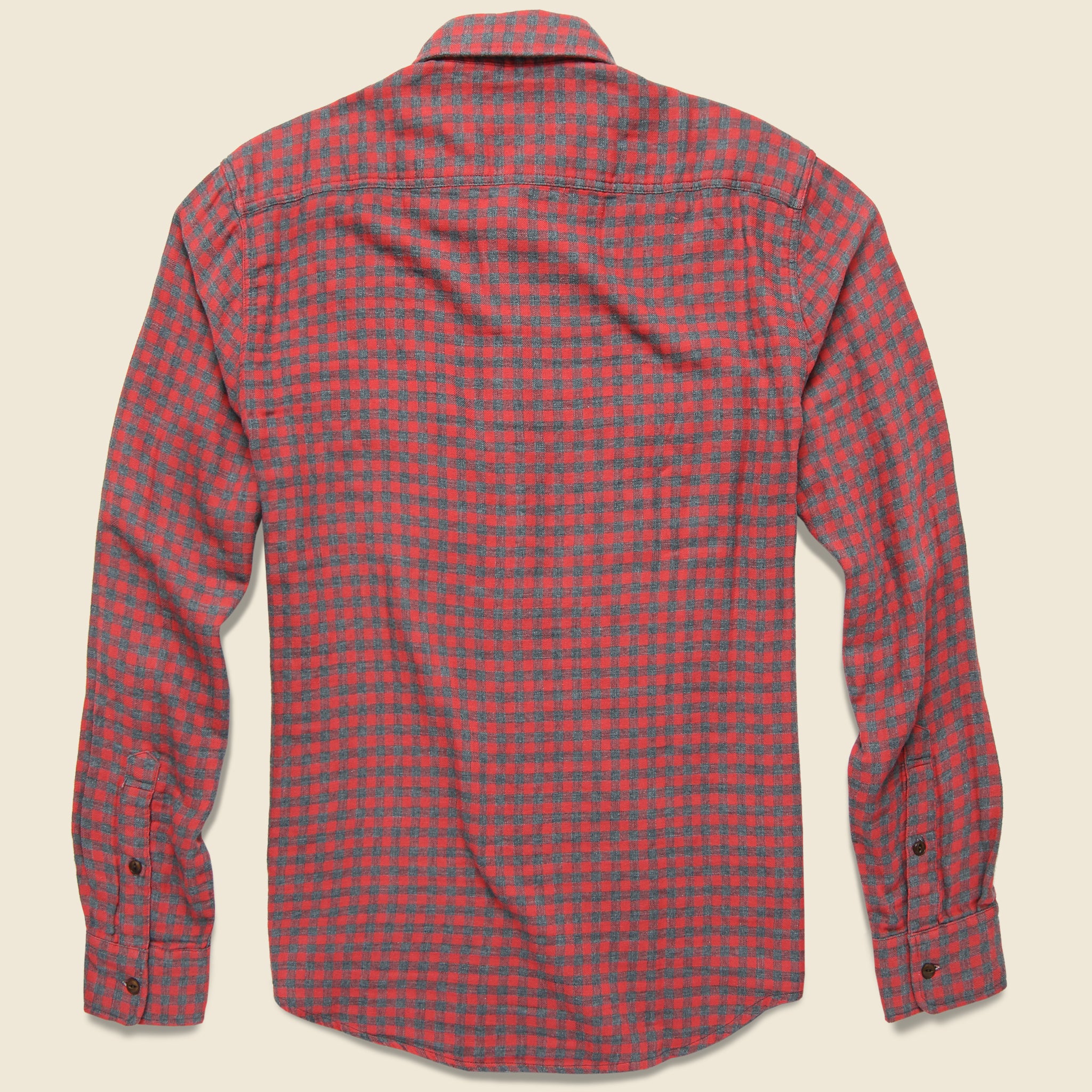 
                          Doublecloth Belmar Shirt - Red Charcoal Buffalo - Faherty - STAG Provisions - Tops - L/S Woven - Plaid
                        