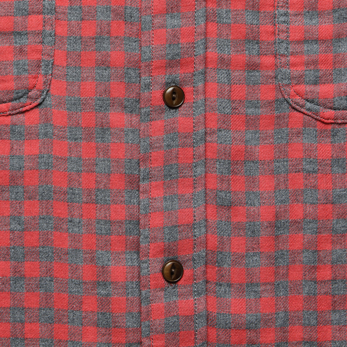Doublecloth Belmar Shirt - Red Charcoal Buffalo - Faherty - STAG Provisions - Tops - L/S Woven - Plaid