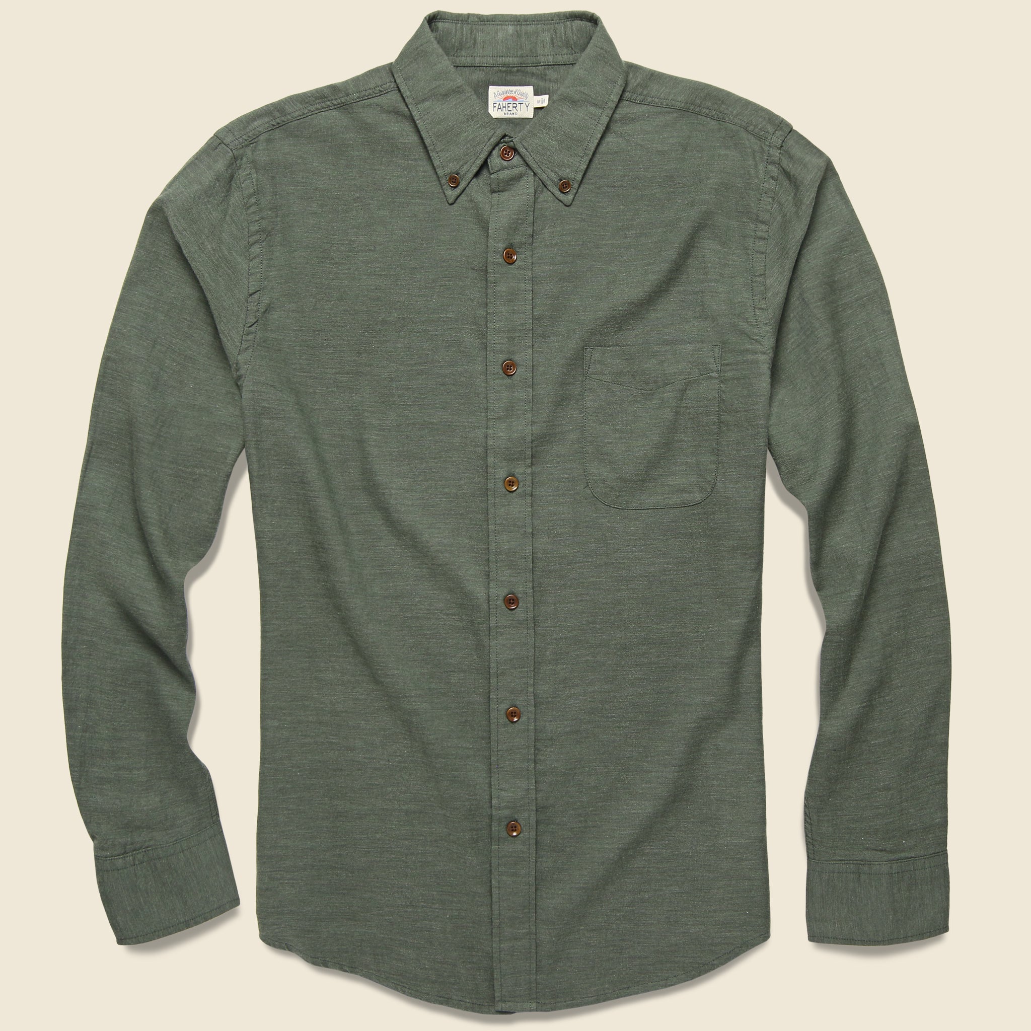 Melange Oxford Shirt - Spruce - Faherty - STAG Provisions - Tops - L/S Woven - Solid