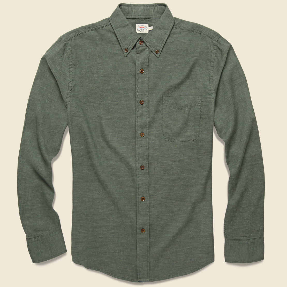 Faherty Melange Oxford Shirt - Spruce