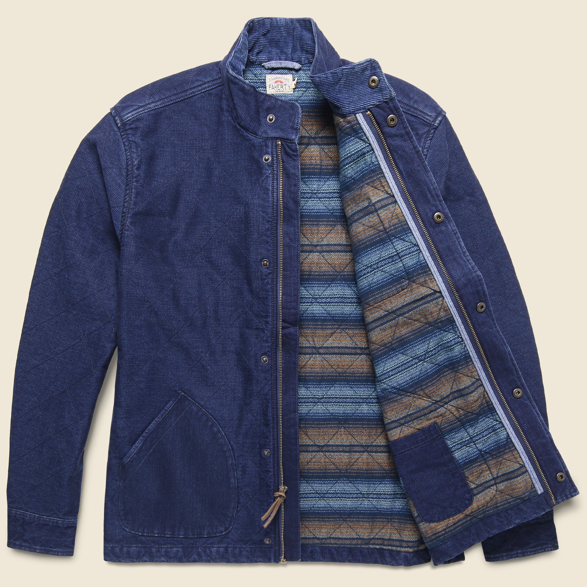 
                          Quilted Barn Coat - Indigo - Faherty - STAG Provisions - Outerwear - Coat / Jacket
                        