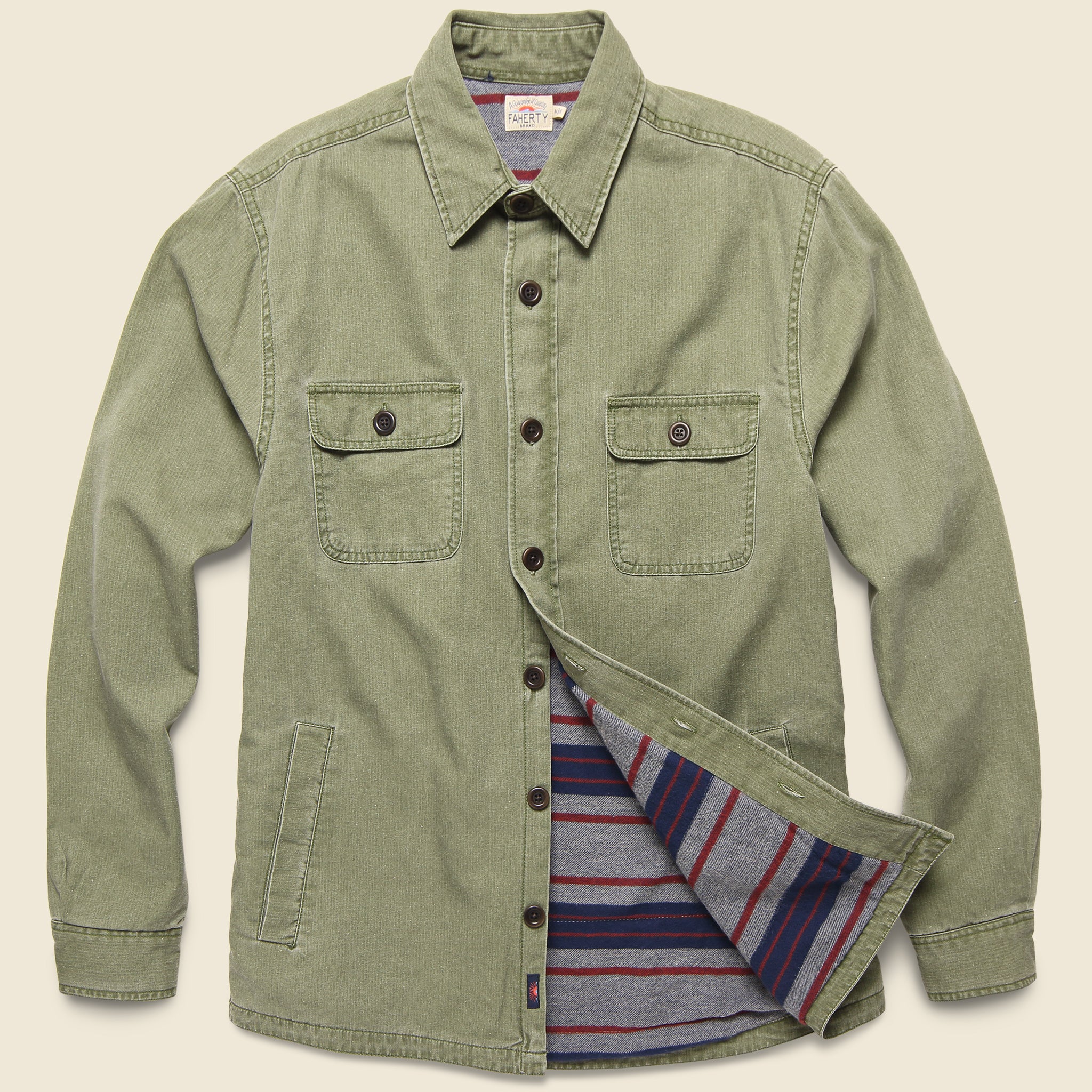 
                          Blanket Lined CPO Shirt Jacket - Olive - Faherty - STAG Provisions - Outerwear - Shirt Jacket
                        