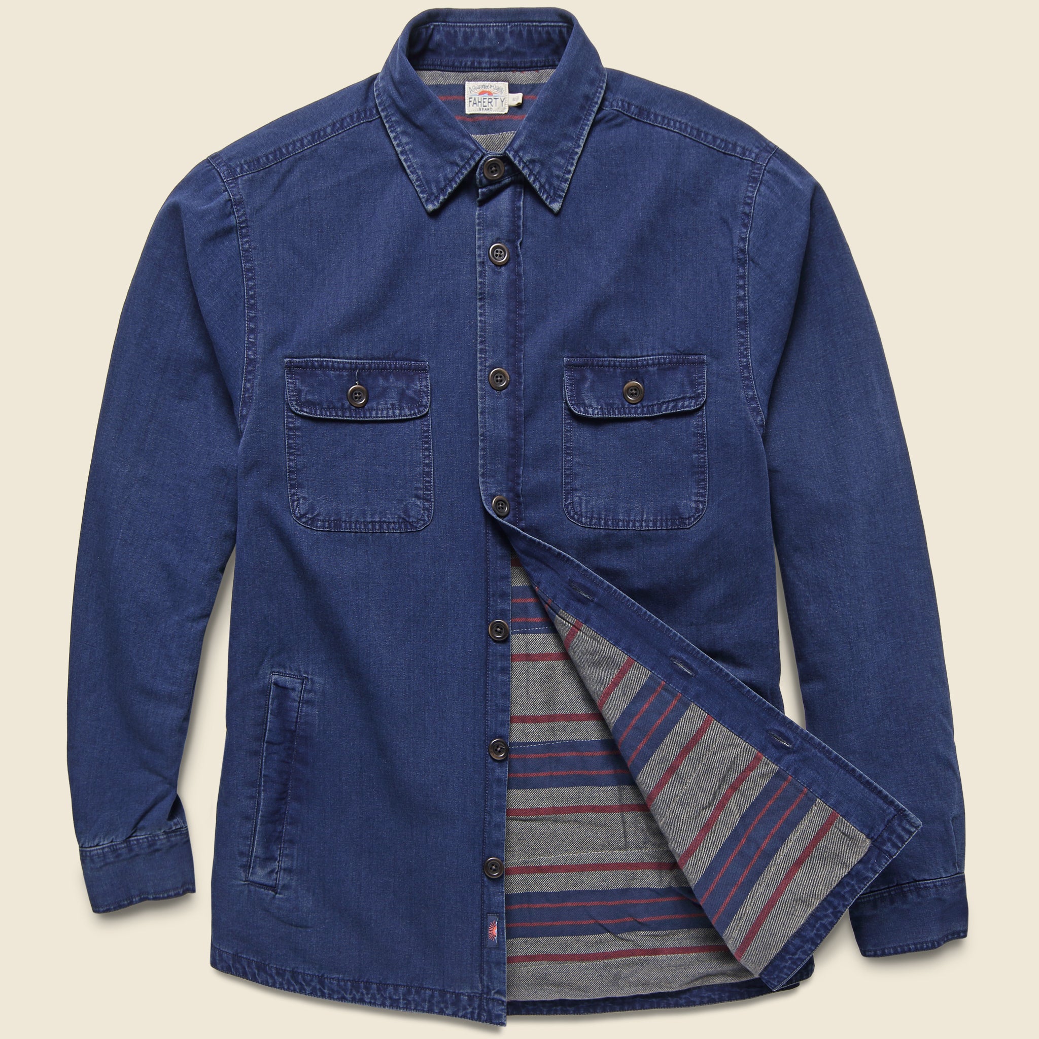 
                          Blanket Lined CPO Shirt Jacket - Indigo - Faherty - STAG Provisions - Outerwear - Shirt Jacket
                        