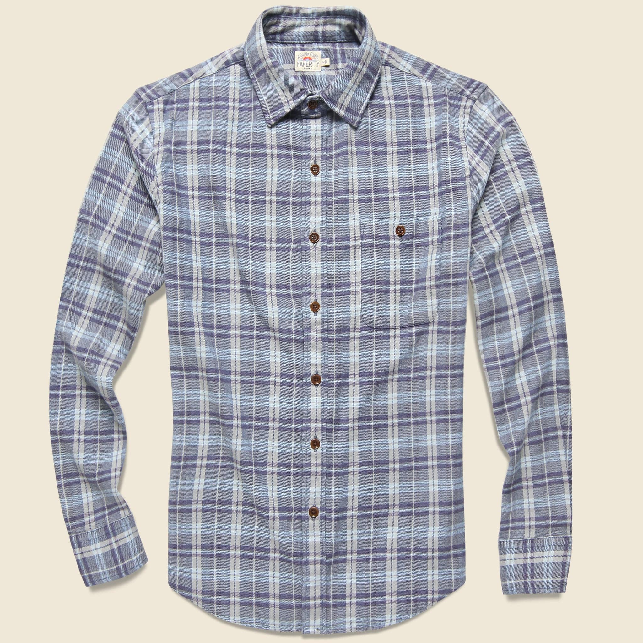 Stretch Seaview Shirt - Dark Blue/Grey - Faherty - STAG Provisions - Tops - L/S Woven - Plaid