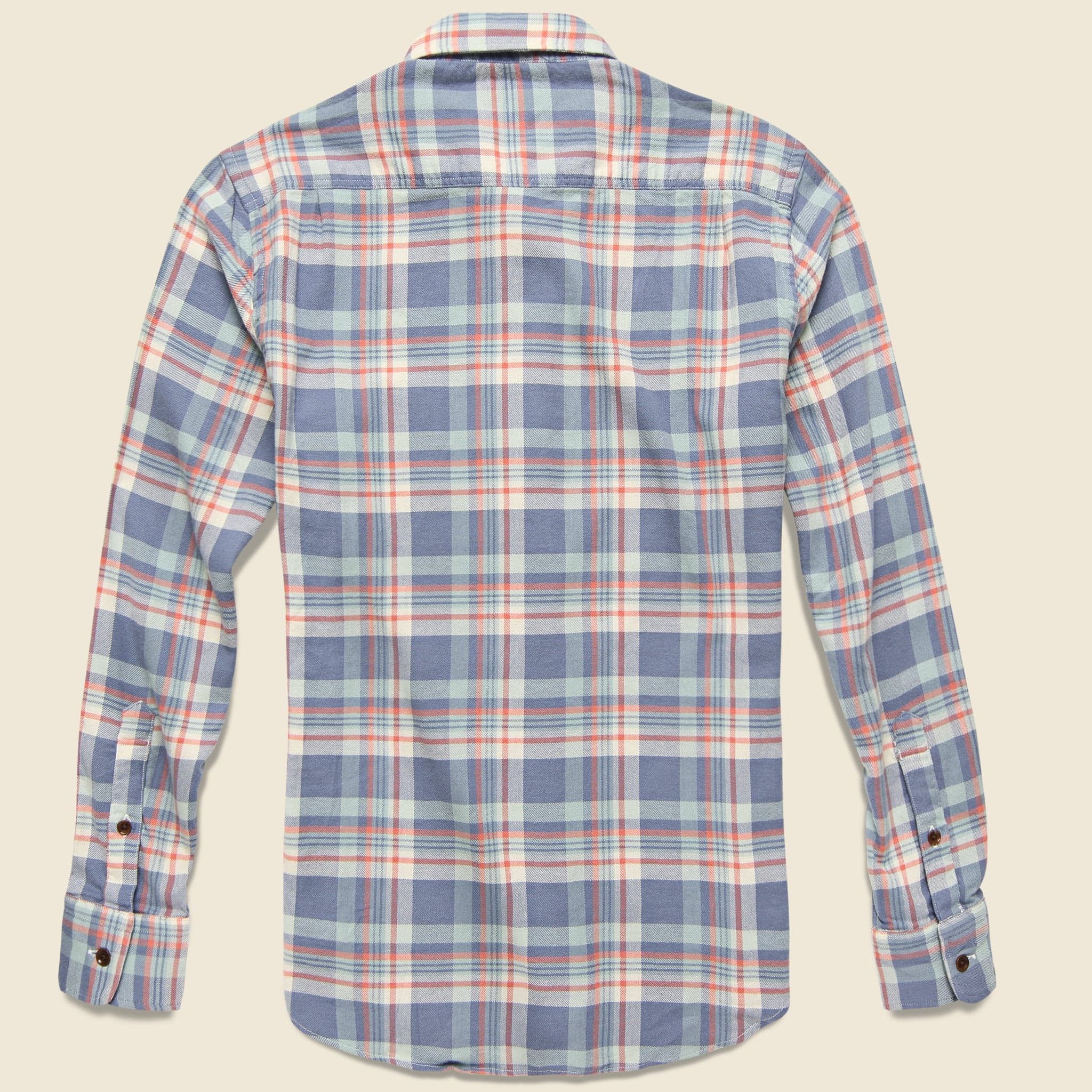 
                          Stretch Seaview Shirt - Blue/Cream/Orange - Faherty - STAG Provisions - Tops - L/S Woven - Plaid
                        