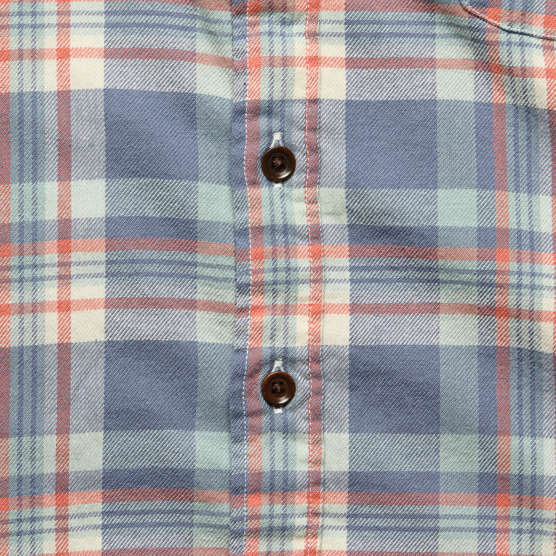 Stretch Seaview Shirt - Blue/Cream/Orange - Faherty - STAG Provisions - Tops - L/S Woven - Plaid