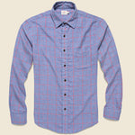 Windowpane Ventura Shirt - Blue Melange - Faherty - STAG Provisions - Tops - L/S Woven - Plaid