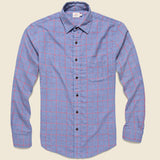 Windowpane Ventura Shirt - Blue Melange - Faherty - STAG Provisions - Tops - L/S Woven - Plaid