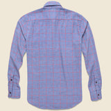 Windowpane Ventura Shirt - Blue Melange - Faherty - STAG Provisions - Tops - L/S Woven - Plaid