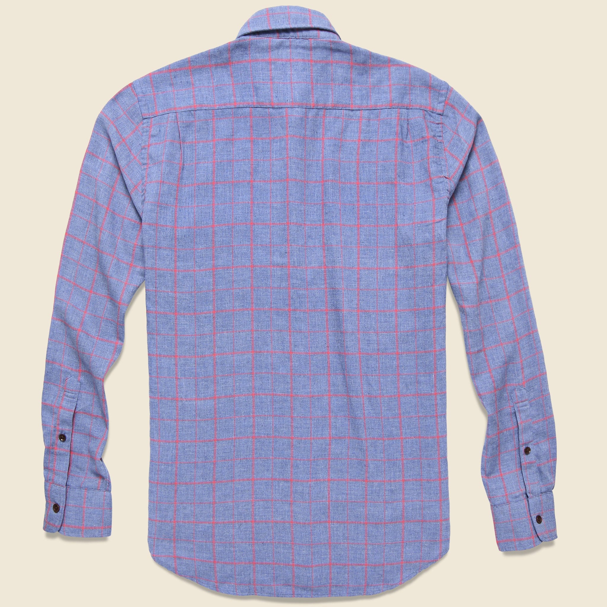 Windowpane Ventura Shirt - Blue Melange - Faherty - STAG Provisions - Tops - L/S Woven - Plaid