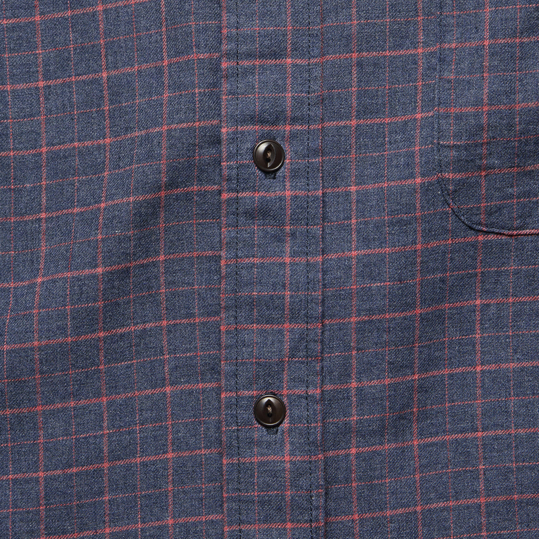 Windowpane Pacific Shirt - Charcoal/Coral - Faherty - STAG Provisions - Tops - L/S Woven - Plaid