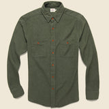 Brushed Alpine Flannel - Hunter Green - Faherty - STAG Provisions - Tops - L/S Woven - Solid