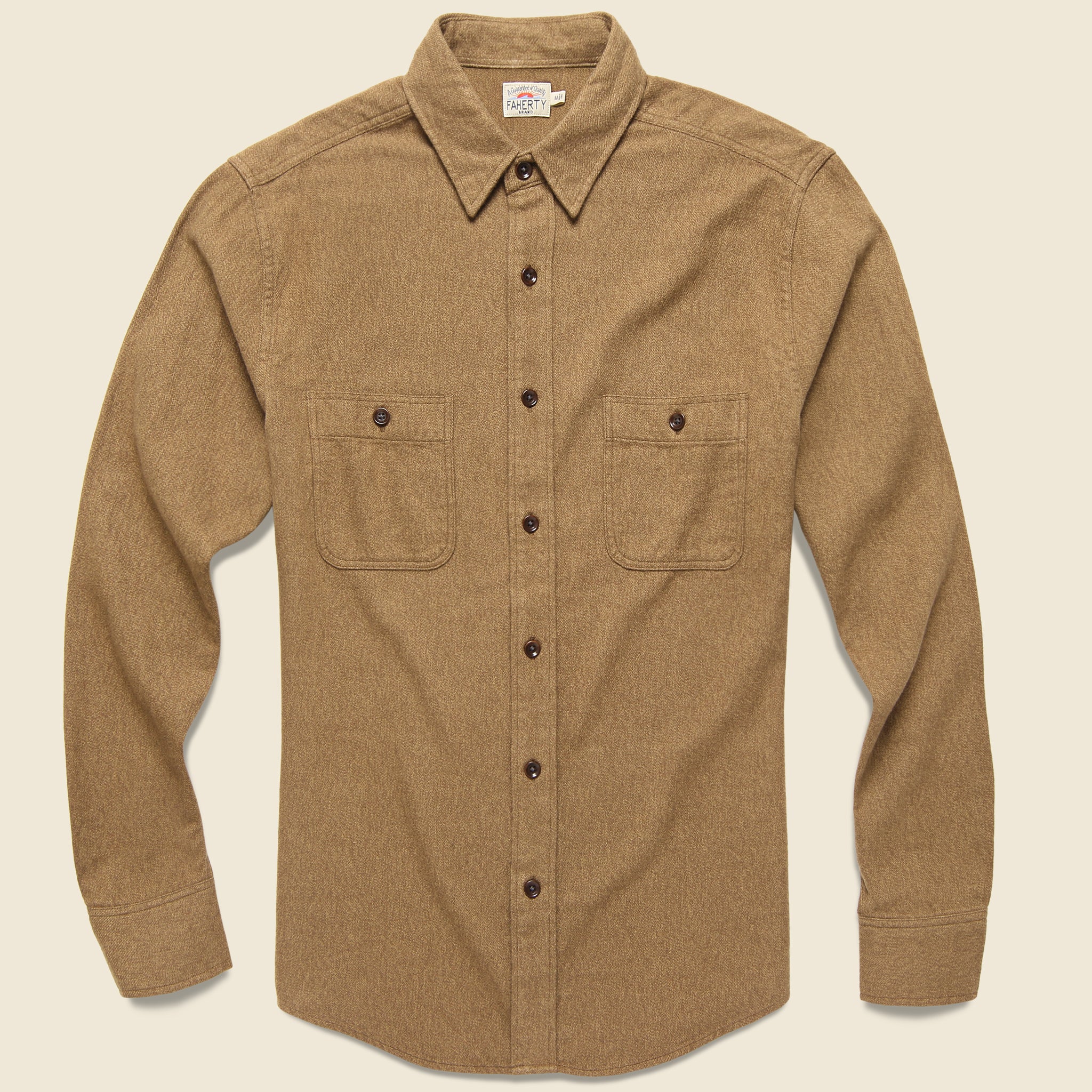 Brushed Alpine Flannel - Wheat - Faherty - STAG Provisions - Tops - L/S Woven - Solid