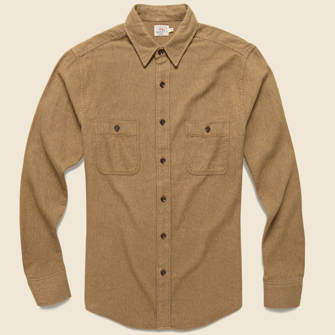 Faherty Brushed Alpine Flannel - Wheat
