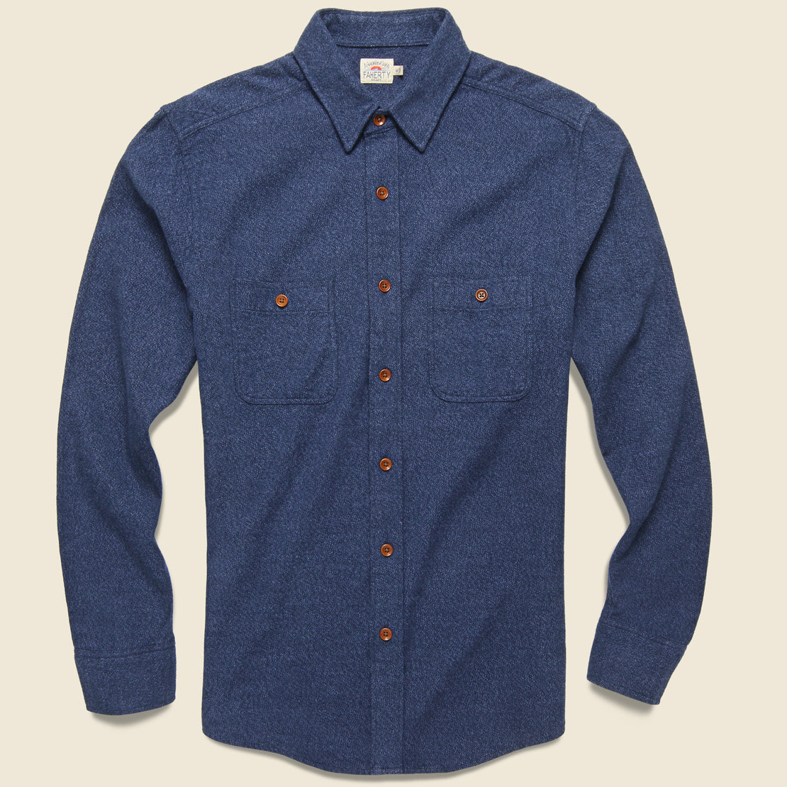 Faherty Brushed Alpine Flannel - Navy