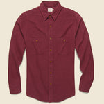 Brushed Alpine Flannel - Burgundy - Faherty - STAG Provisions - Tops - L/S Woven - Solid