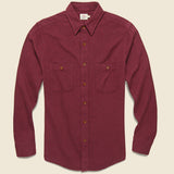 Brushed Alpine Flannel - Burgundy - Faherty - STAG Provisions - Tops - L/S Woven - Solid