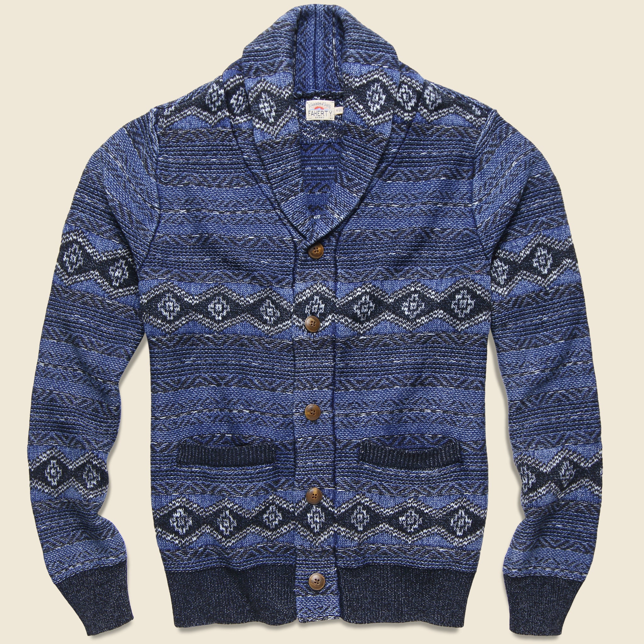 Indigo Shore Cardigan - Mixed Indigo - Faherty - STAG Provisions - Tops - Sweater