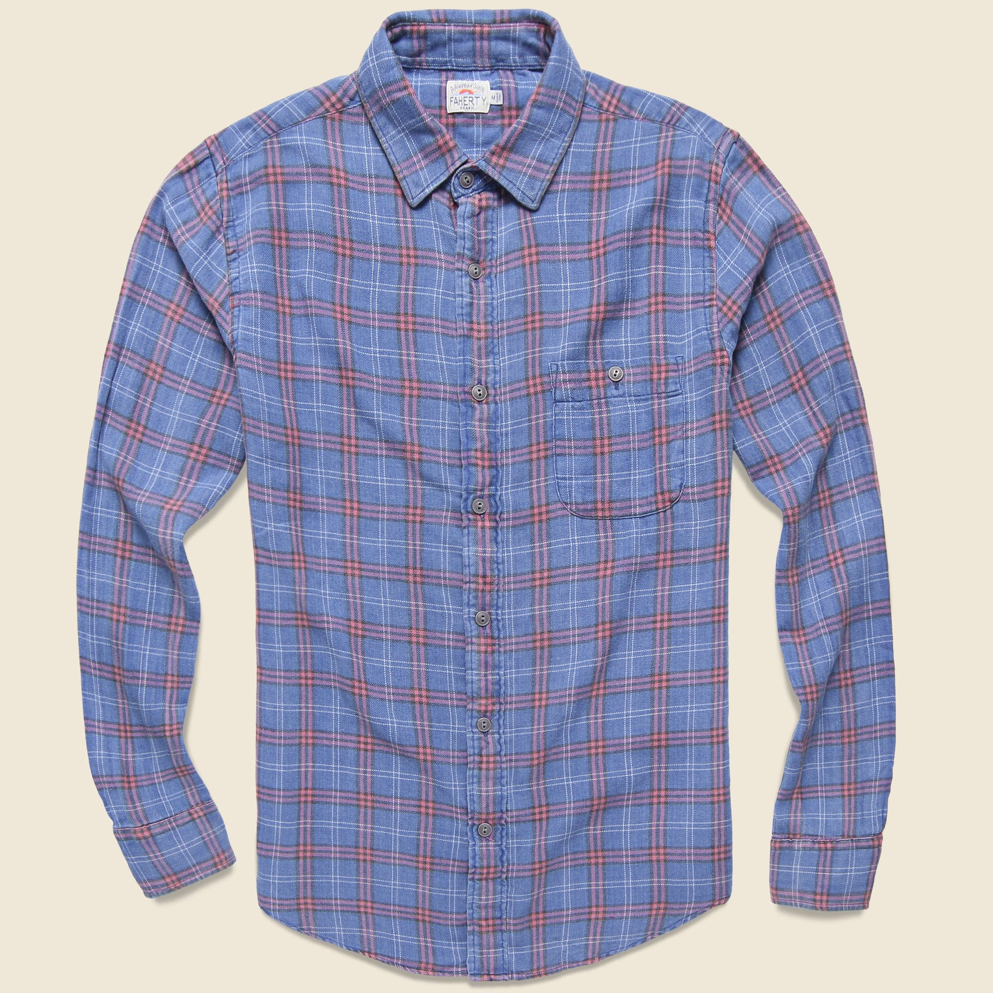 Seaview Shirt - Indigo Blue Melange - Faherty - STAG Provisions - Tops - L/S Woven - Plaid