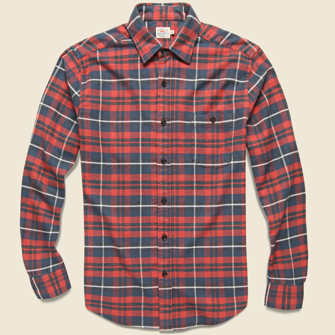 Faherty Stretch Seaview Shirt - Red/Charcoal/Grey