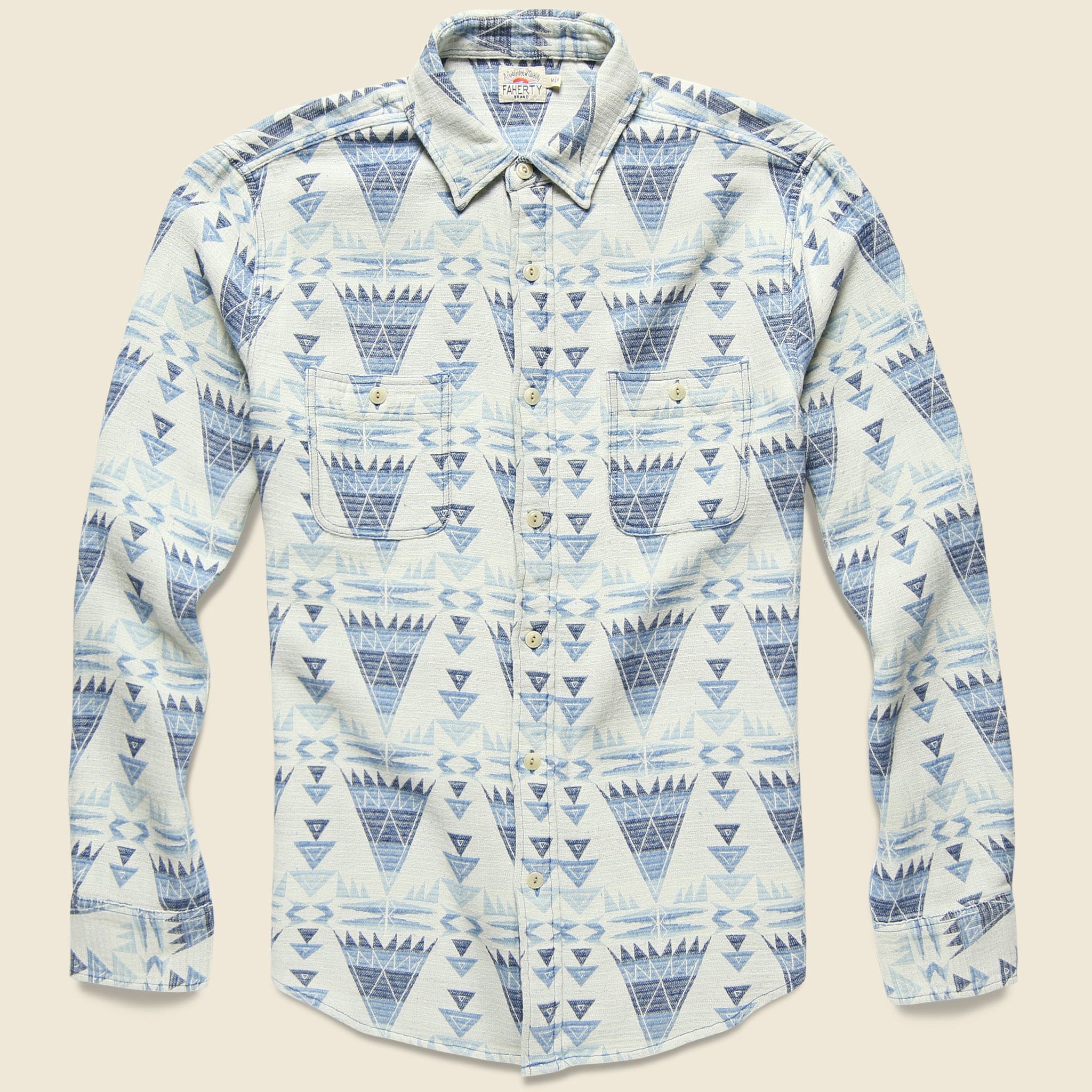 Seasons Blanket Workshirt - Indigo Cascade - Faherty - STAG Provisions - Tops - L/S Woven - Other Pattern