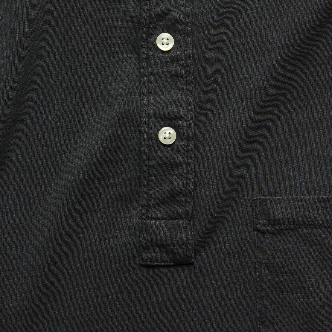 Garment Dyed Polo - Washed Black