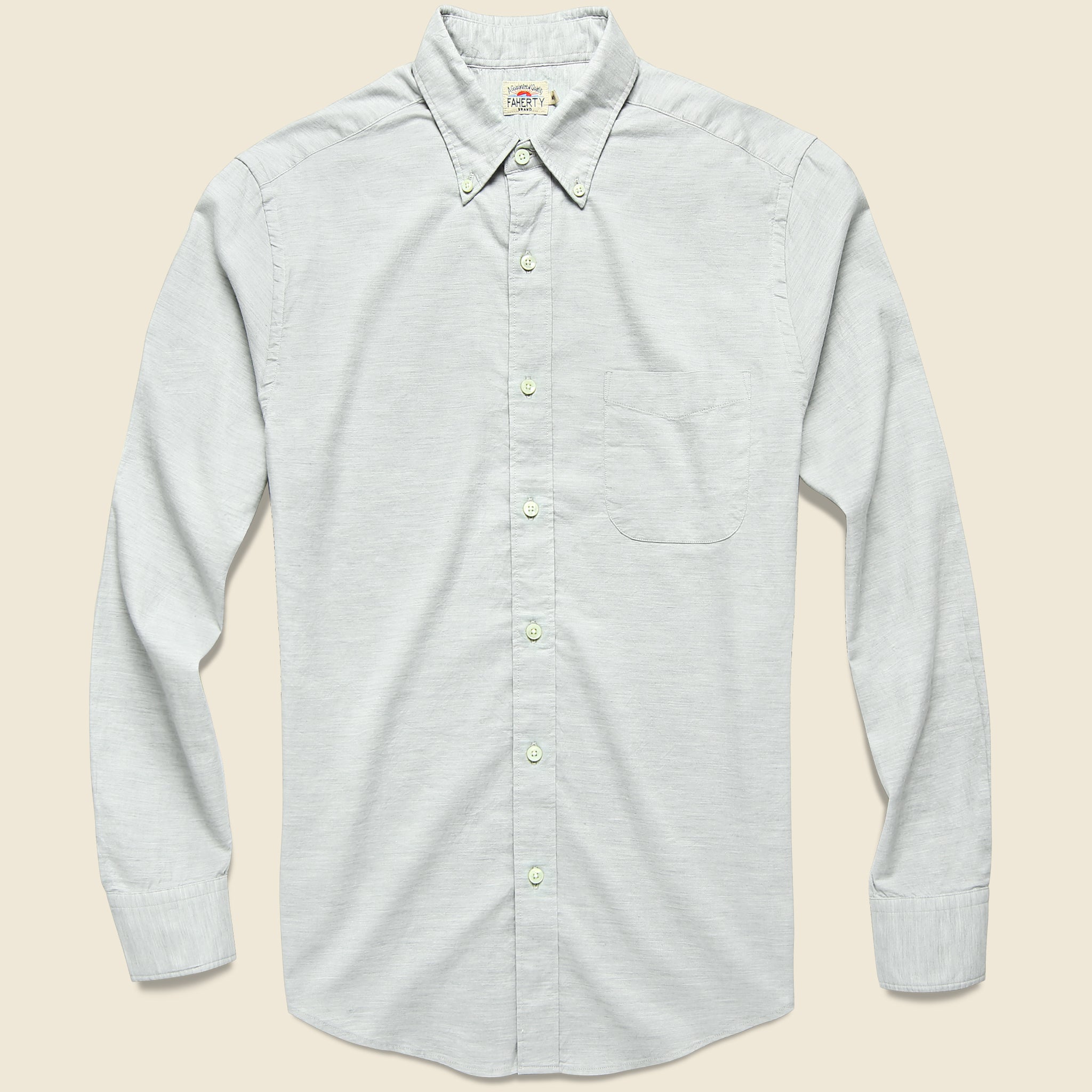 Melange Oxford Shirt - Grey - Faherty - STAG Provisions - Tops - L/S Woven - Solid