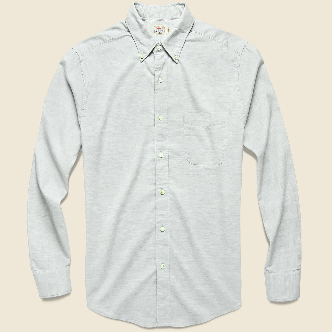 Faherty Melange Oxford Shirt - Grey