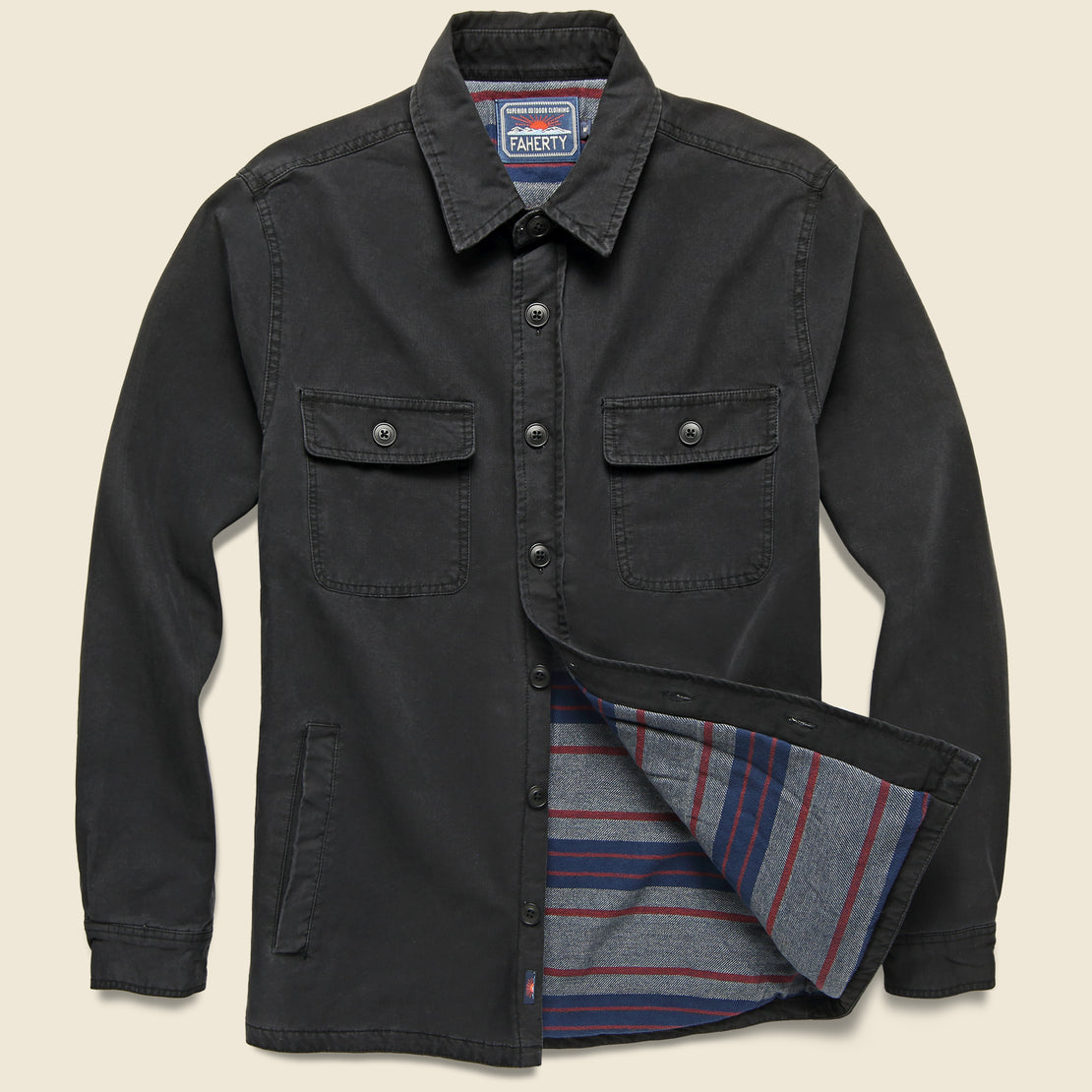 Faherty Blanket Lined CPO Jacket - Sulfur Dyed Black