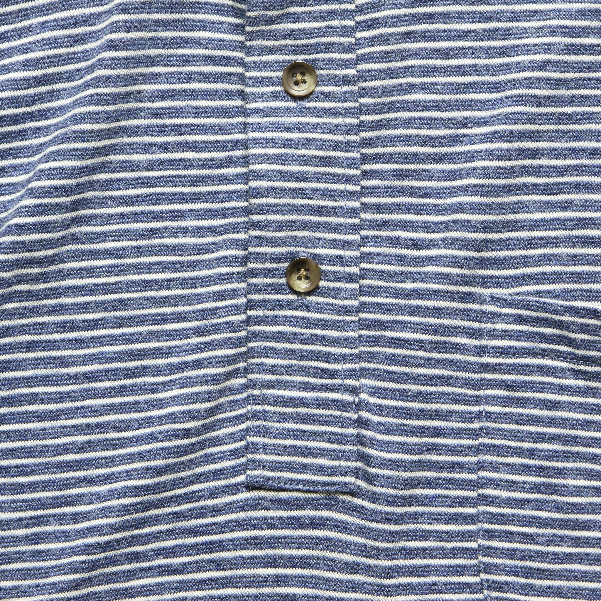 Luxe Heather Polo - Navy Cream Stripe - Faherty - STAG Provisions - Tops - L/S Knit
