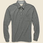 Luxe Heather Polo - Charcoal Grey Stripe - Faherty - STAG Provisions - Tops - L/S Knit