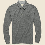 Luxe Heather Polo - Charcoal Grey Stripe - Faherty - STAG Provisions - Tops - L/S Knit