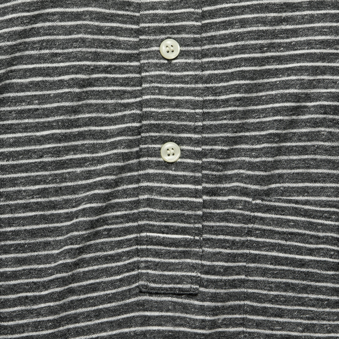 Luxe Heather Polo - Charcoal Grey Stripe