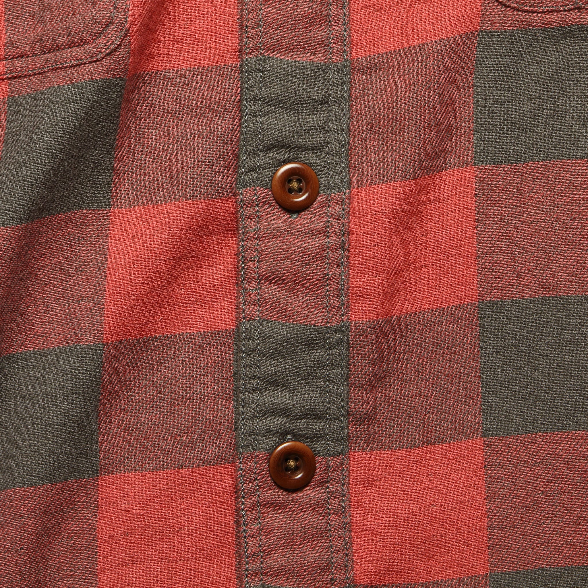 The Buffalo Workshirt - Vintage Red Charcoal - Faherty - STAG Provisions - Tops - L/S Woven - Plaid