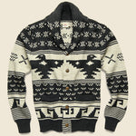 Eagle Intarsia Cardigan - Black/Natural - Faherty - STAG Provisions - Tops - Sweater