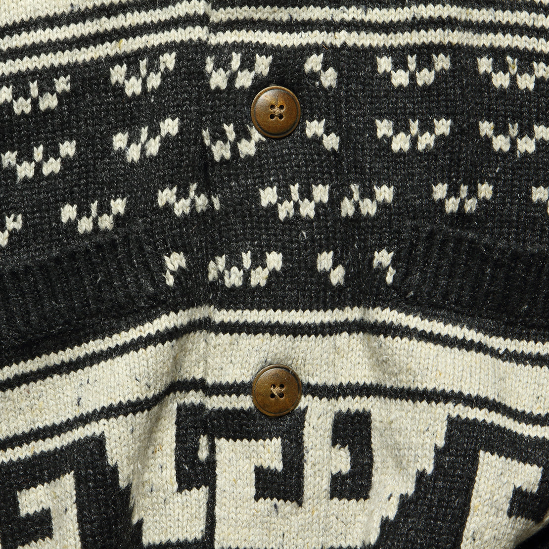 Eagle Intarsia Cardigan - Black/Natural - Faherty - STAG Provisions - Tops - Sweater