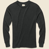 Essential Waffle Crewneck - Black - Faherty - STAG Provisions - Tops - L/S Knit