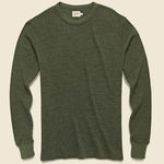 Essential Waffle Crewneck - Olive - Faherty - STAG Provisions - Tops - L/S Knit