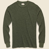 Essential Waffle Crewneck - Olive - Faherty - STAG Provisions - Tops - L/S Knit