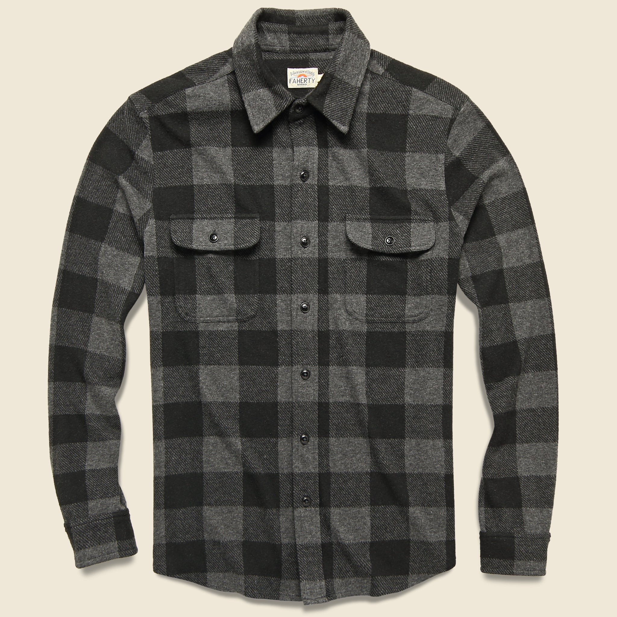 Legend Sweater Shirt - Charcoal Black Buffalo - Faherty - STAG Provisions - Tops - Sweater