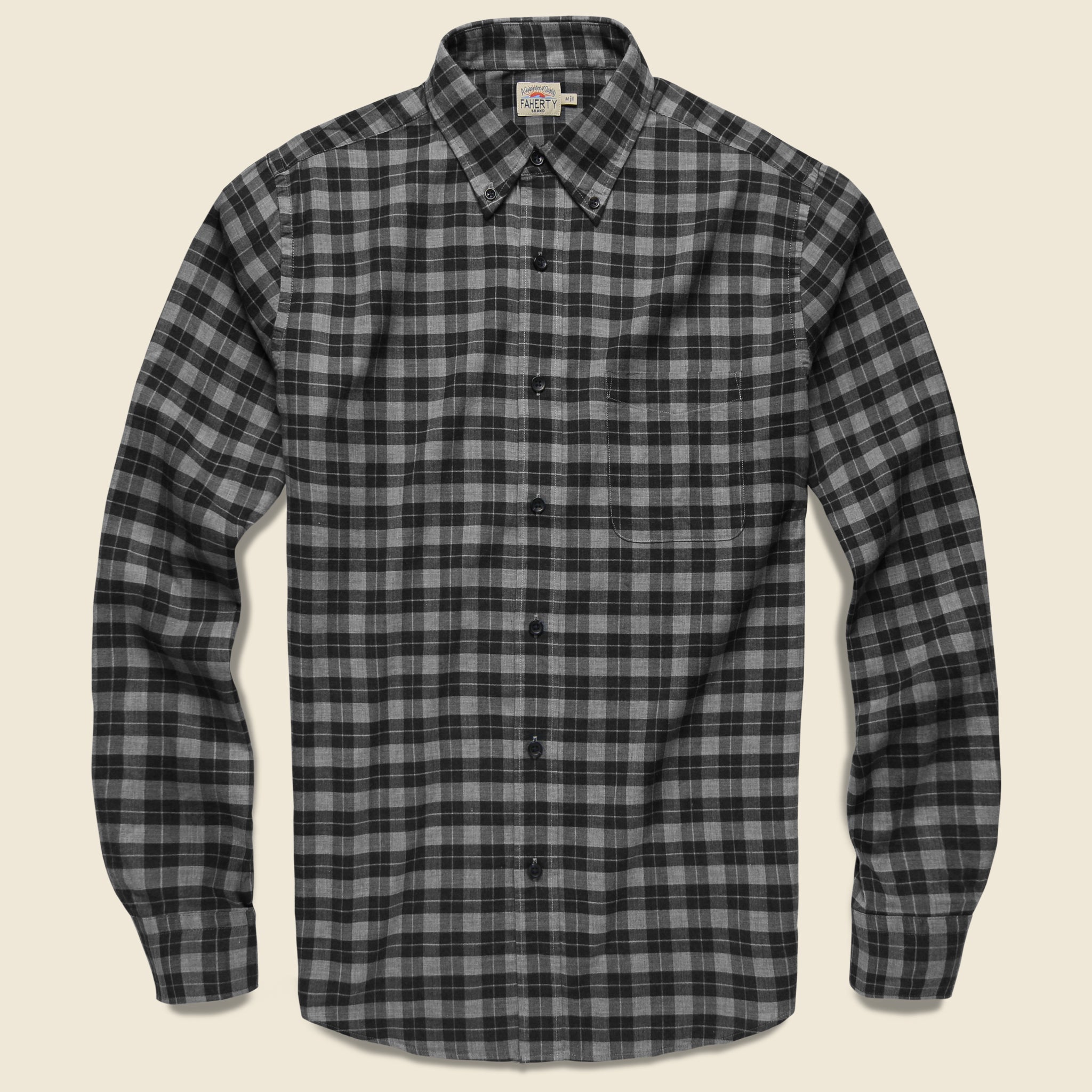 Everyday Shirt - Grey Charcoal Gingham - Faherty - STAG Provisions - Tops - L/S Woven - Plaid