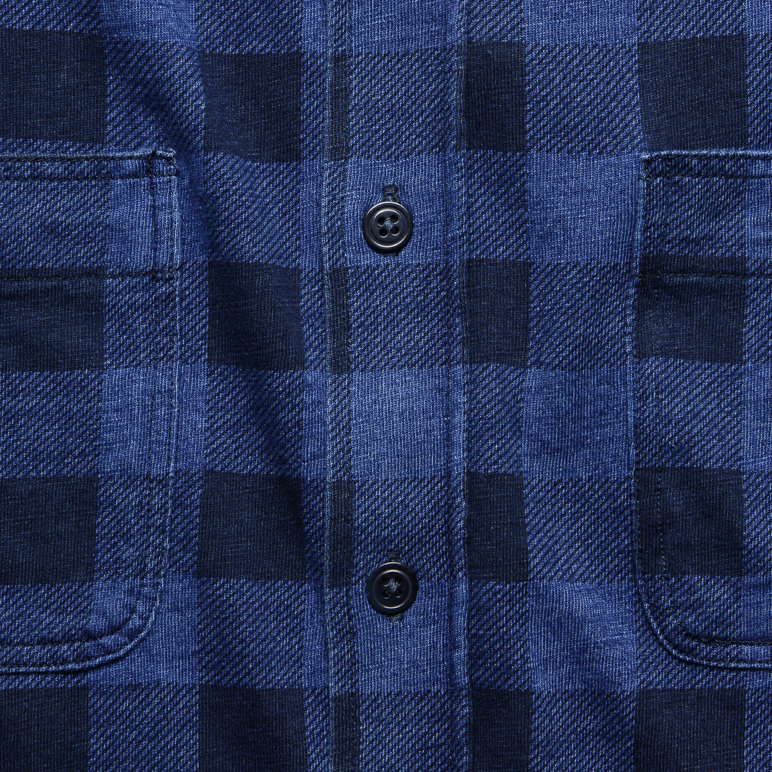 Buffalo Knit Seasons Shirt - Indigo - Faherty - STAG Provisions - Tops - L/S Woven - Plaid