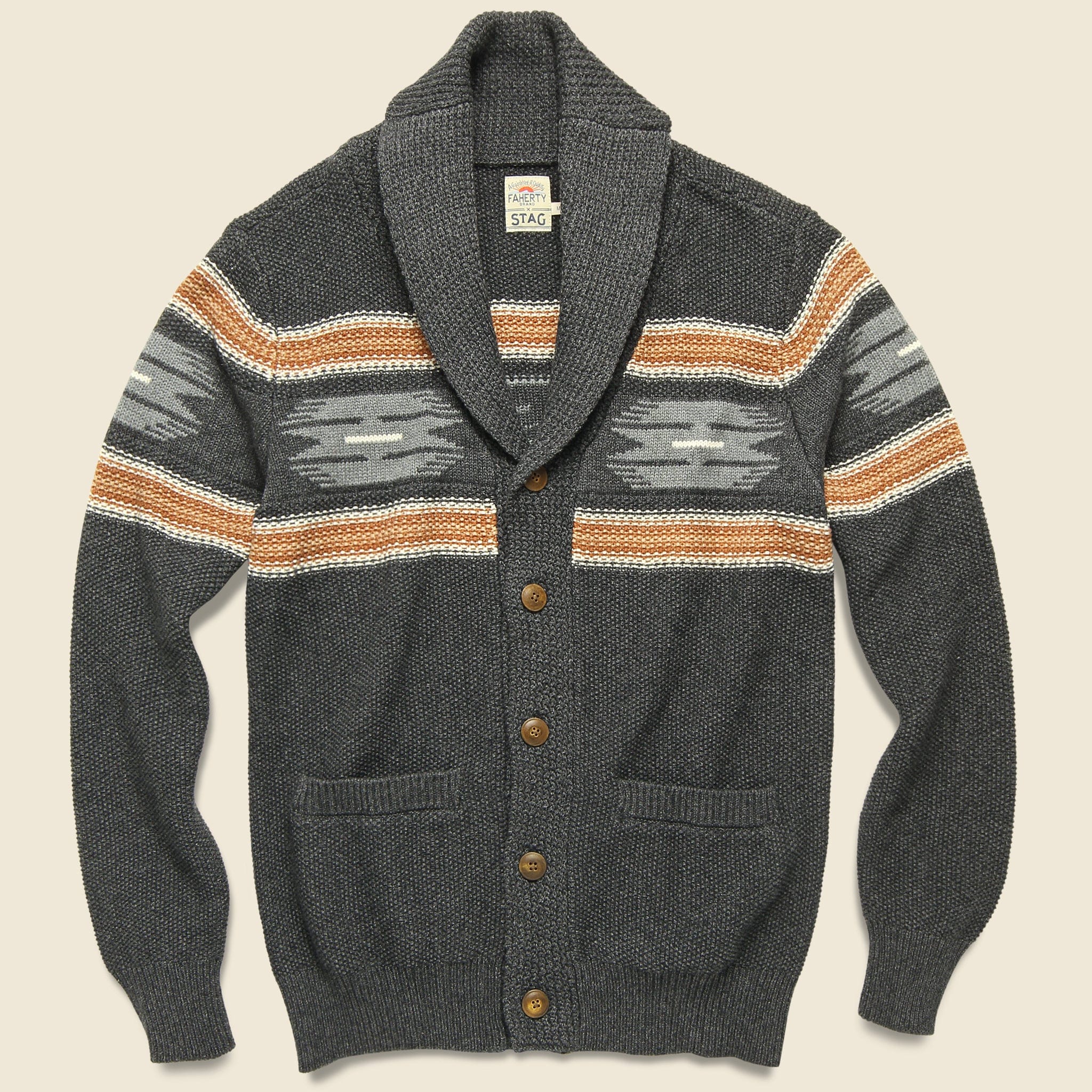 Shawl Collar Cardigan - Charcoal Eyegazer - Faherty - STAG Provisions - Tops - Sweater