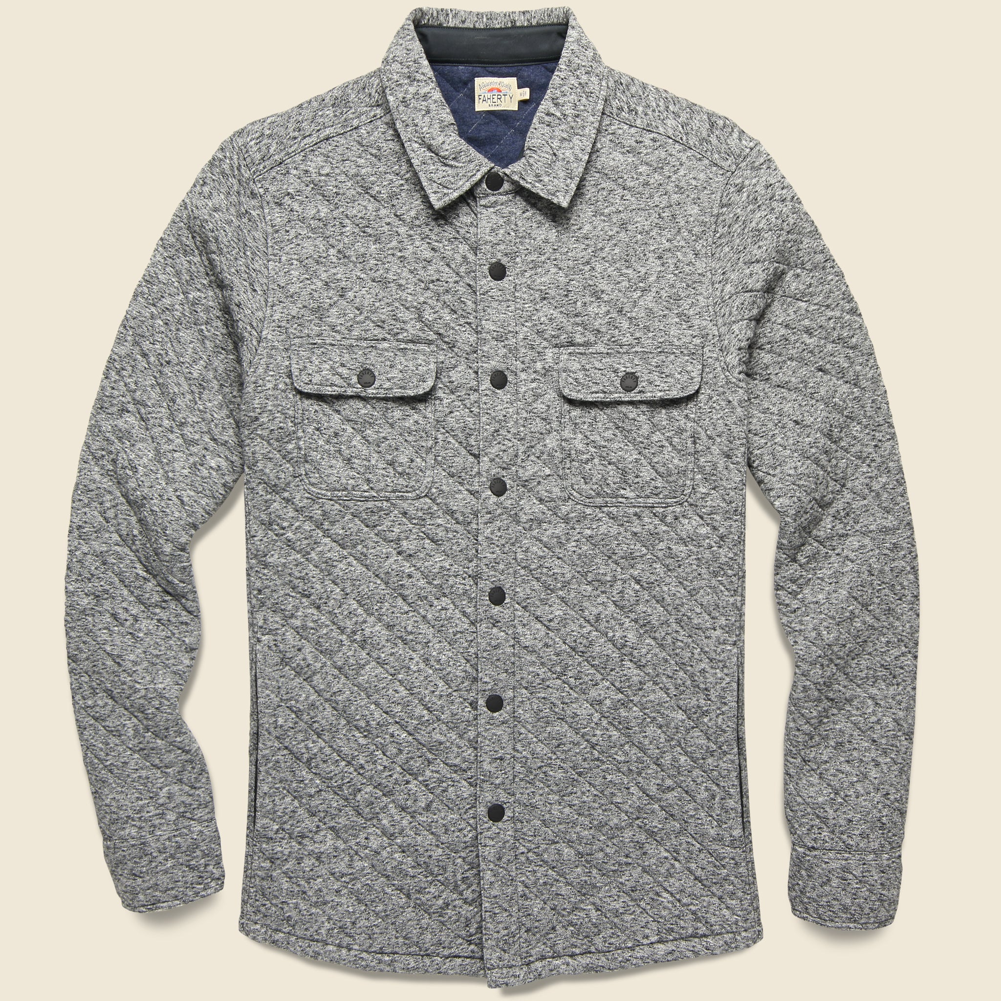Epic Quilted Fleece CPO - Carbon Melange - Faherty - STAG Provisions - Outerwear - Shirt Jacket