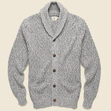 Marled Cotton Cardigan - Light Grey - Faherty - STAG Provisions - Tops - Sweater