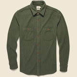 Knit Alpine Shirt - Olive Heather - Faherty - STAG Provisions - Tops - L/S Woven - Solid
