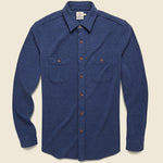 Knit Alpine Shirt- Navy Heather - Faherty - STAG Provisions - Tops - L/S Woven - Solid