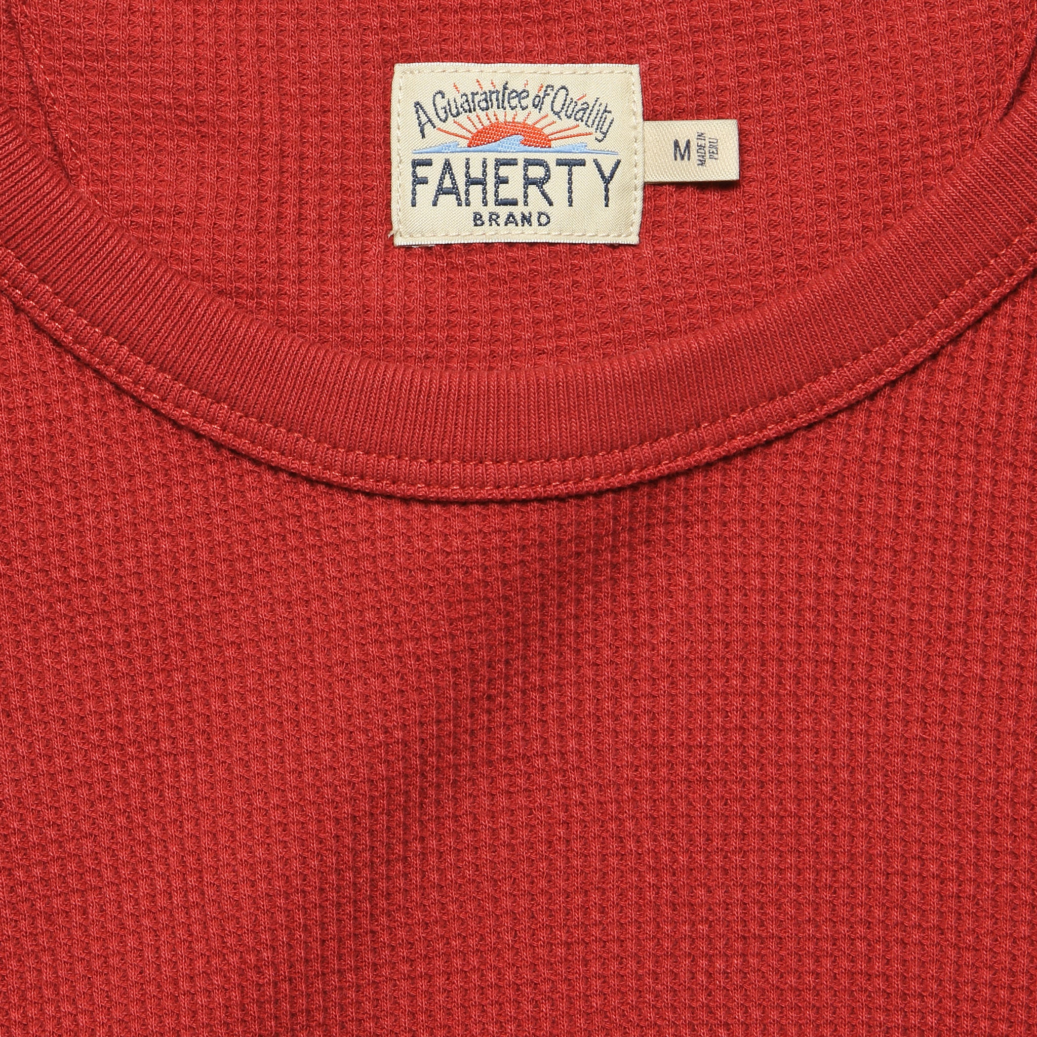 
                          Essential Waffle Crewneck - Barn Red - Faherty - STAG Provisions - Tops - L/S Knit
                        